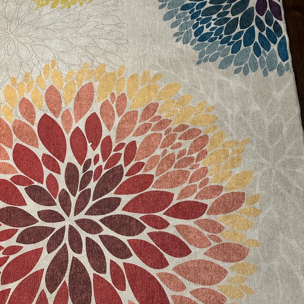 Vibrant Floral Pattern Ruggable rug